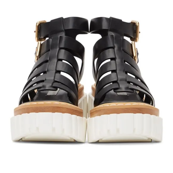 Stella McCartney Black Emilie Gladiator Heeled Sandals