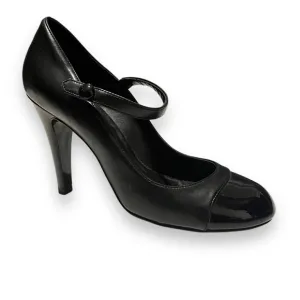 Stella McCartney Mary Jane Heels Womens 36 Black Cap Toe Pumps