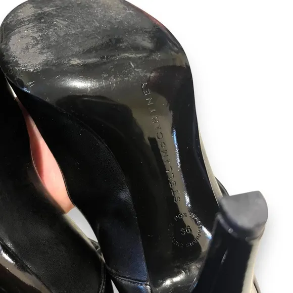 Stella McCartney Mary Jane Heels Womens 36 Black Cap Toe Pumps