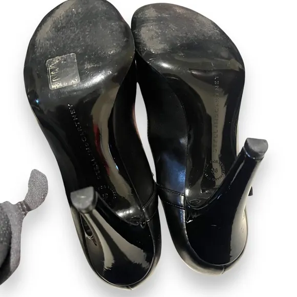 Stella McCartney Mary Jane Heels Womens 36 Black Cap Toe Pumps