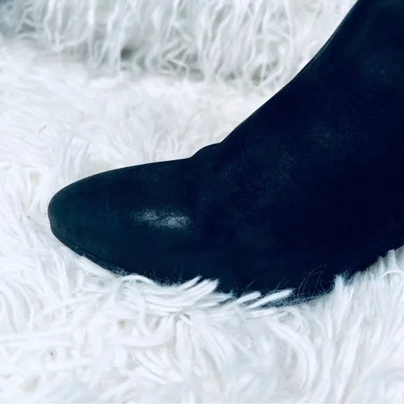 Steve Madden Black MOD ROCKER CHIC sz 7M LEATHER Heeled Bootie Boots