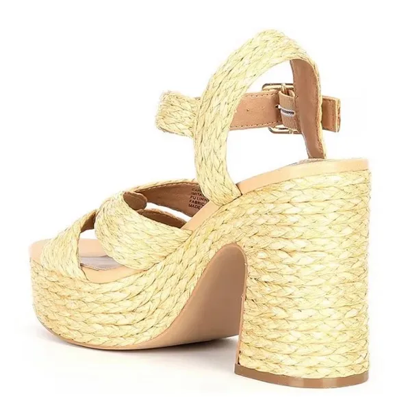 Steve Madden Carisma Raffia Platform Sandals.