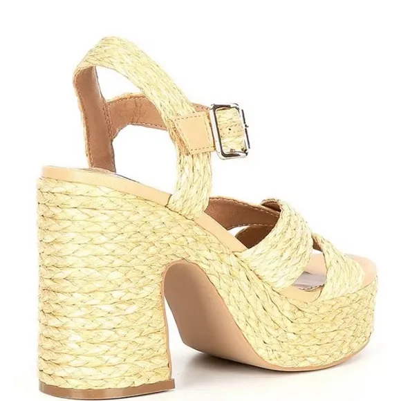Steve Madden Carisma Raffia Platform Sandals.