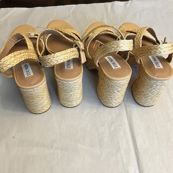 Steve Madden Carisma Raffia Platform Sandals.