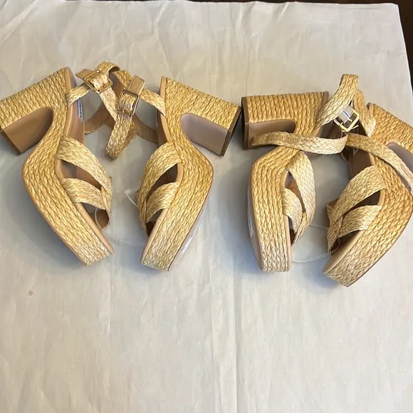 Steve Madden Carisma Raffia Platform Sandals.