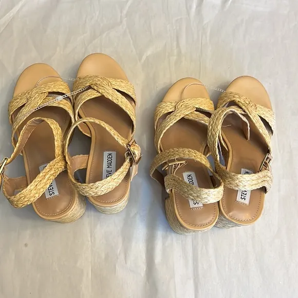 Steve Madden Carisma Raffia Platform Sandals.