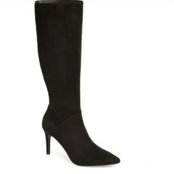 STEVE MADDEN Kinga Pointed Toe Knee-High Pull-on Boots in Black Size 8 NWOB