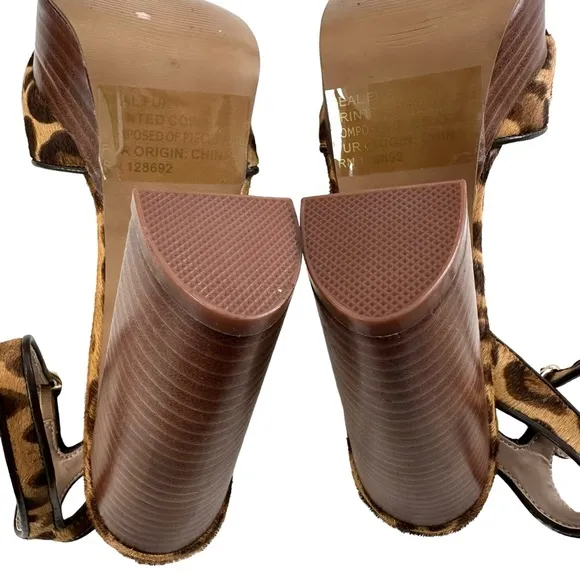Steve Madden Madeline Leopard Print Platform Block Heel Sandals Women’s Size 7M