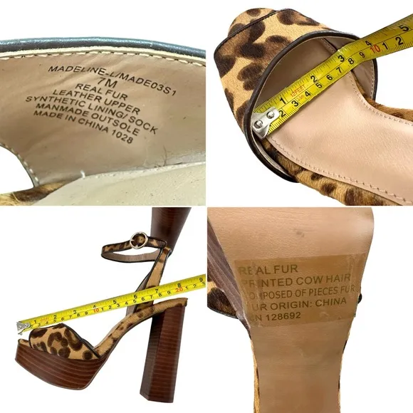 Steve Madden Madeline Leopard Print Platform Block Heel Sandals Women’s Size 7M