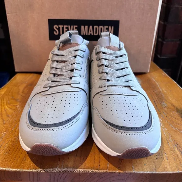 Steve Madden mens P-Sonny ortholite athleisure sneakers lt gray 11