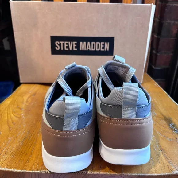 Steve Madden mens P-Sonny ortholite athleisure sneakers lt gray 11