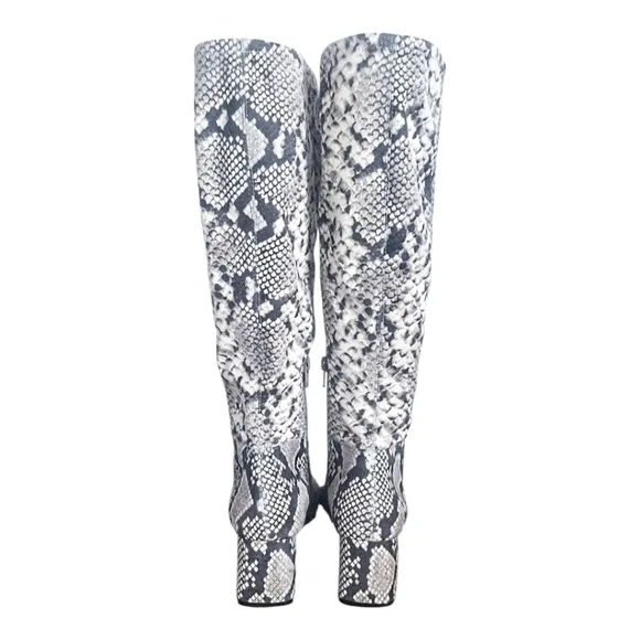 Steve Madden Snakeskin Print Knee-High Boots Size 7.5