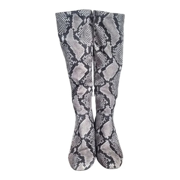 Steve Madden Snakeskin Print Knee-High Boots Size 7.5