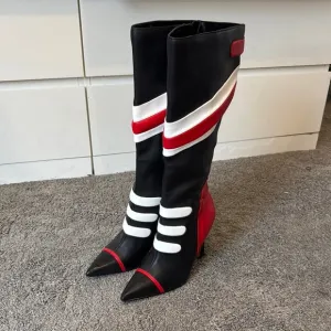 Steve Madden Stylish Black and Red Women's Boots