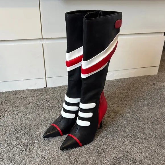 Steve Madden Stylish Black and Red Women's Boots