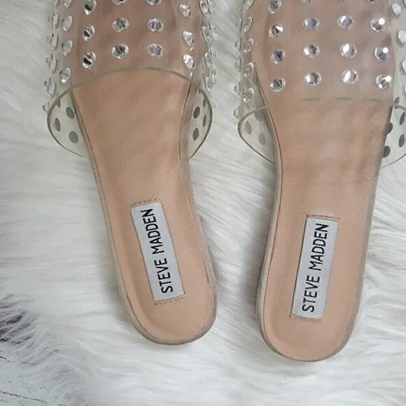 Steve Madden Tanna Womens  Crystal Clear  Sandals Size 6.5 Princess