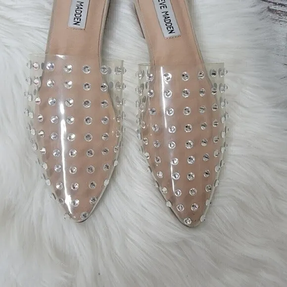 Steve Madden Tanna Womens  Crystal Clear  Sandals Size 6.5 Princess