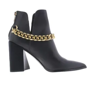 Steve Madden Tranquil Ankle Boots with Gold Chain Accent Size 10 NWOB
