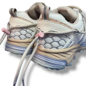Steve Madden Watts Sneakers Women's 8 Beige Mesh Chunky Trail Bungee Cord Lace