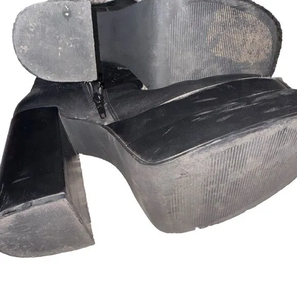 Steve Madden Womens Cobra Black Ankle Boots Shoes 11 Medium Y2K