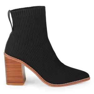 Steven NY Steve Madden Nara Sock Bootie 9 Black Chunky Block Heel Chic Boots