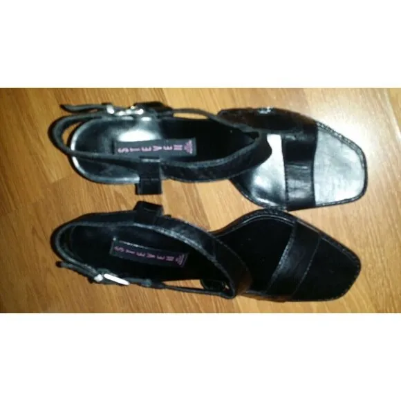 Steven Steve Madden Leather Heels Shoes Sandals Black Women's 9 US New In Box