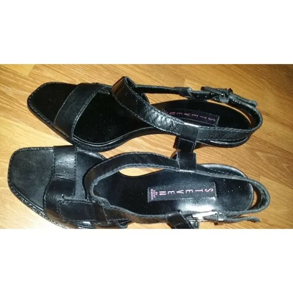 Steven Steve Madden Leather Heels Shoes Sandals Black Women's 9 US New In Box