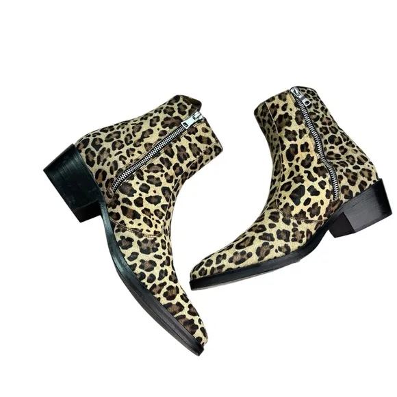 Straight To Hell Leopard Print Women’s Size 9 Ankle Boots