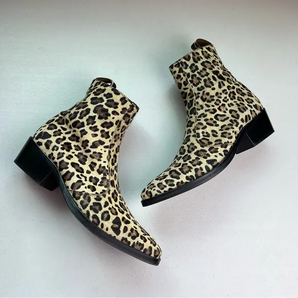 Straight To Hell Leopard Print Women’s Size 9 Ankle Boots