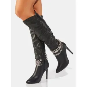 STREET CHIC CHAIN OF FOOLS STILETTO BOOTS