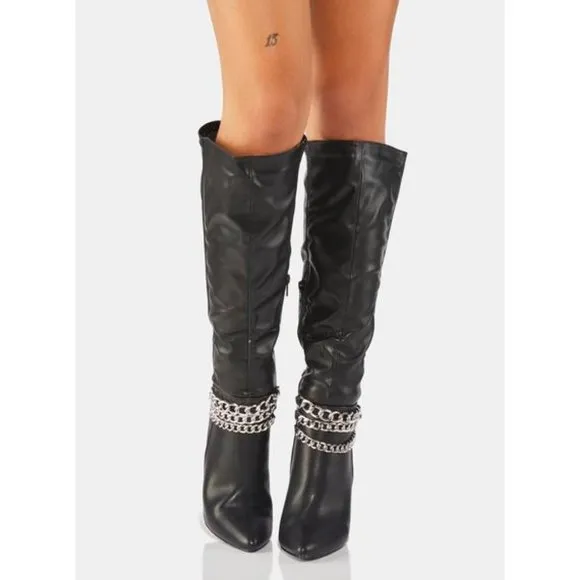 STREET CHIC CHAIN OF FOOLS STILETTO BOOTS