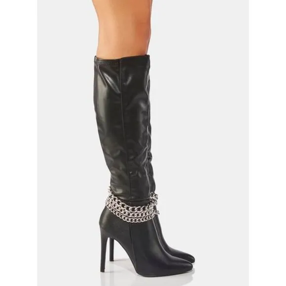 STREET CHIC CHAIN OF FOOLS STILETTO BOOTS