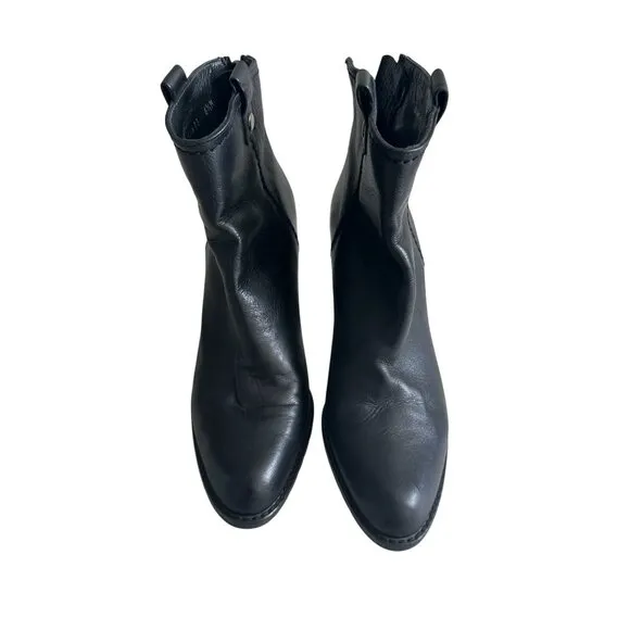STUART WEITZMAN Black Leather Ankle Booties Boots Size 6.5