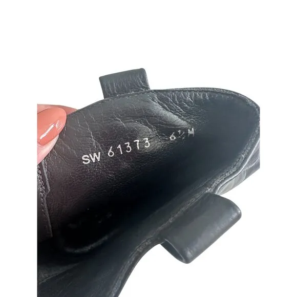 STUART WEITZMAN Black Leather Ankle Booties Boots Size 6.5