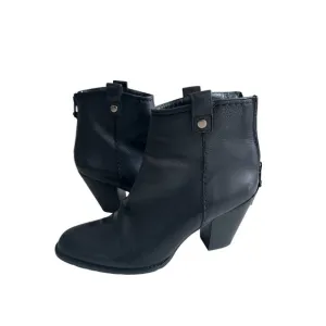 STUART WEITZMAN Black Leather Ankle Booties Boots Size 6.5