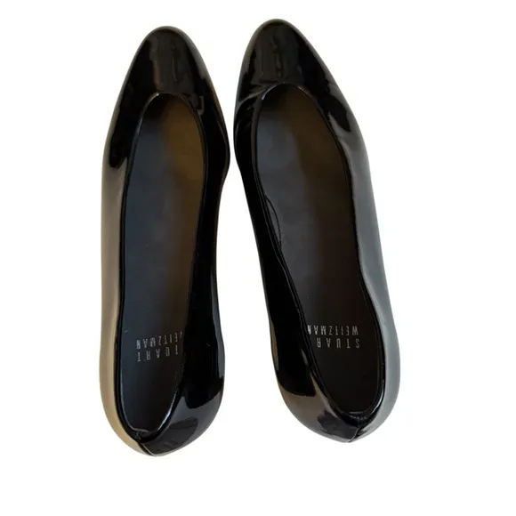 Stuart Weitzman Chic Pump Black Patent Leather Size 8.5