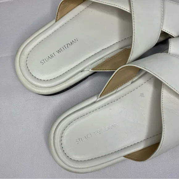 Stuart Weitzman Elodie Leather Slide Sandal Womens Size 6