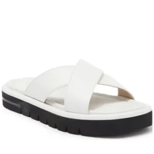 Stuart Weitzman Elodie Leather Slide Sandal Womens Size 6