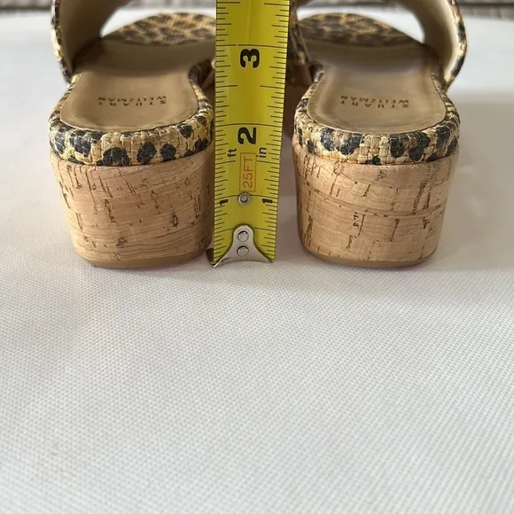 Stuart Weitzman Flat-out Leopard and Cork Platform Wedge in size 7.5 M