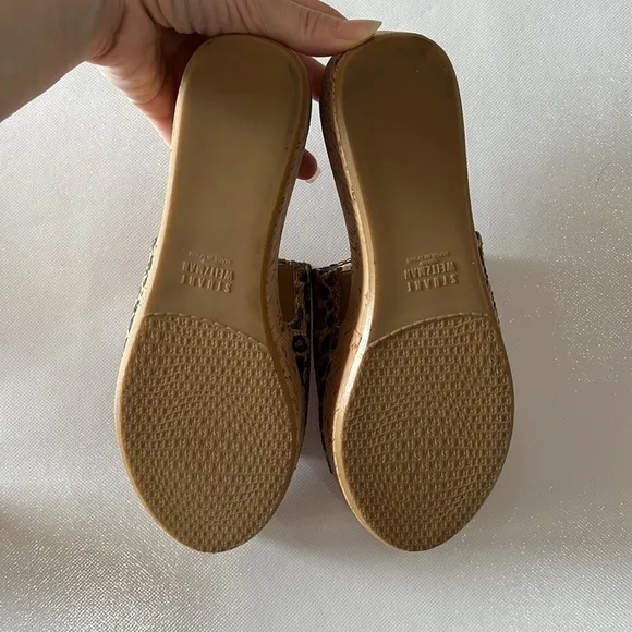 Stuart Weitzman Flat-out Leopard and Cork Platform Wedge in size 7.5 M