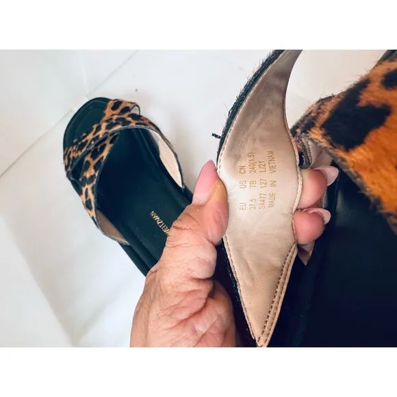 Stuart Weitzman Shoes  Elodie Cross Lug Slide Sandal In Leopard Print size 7