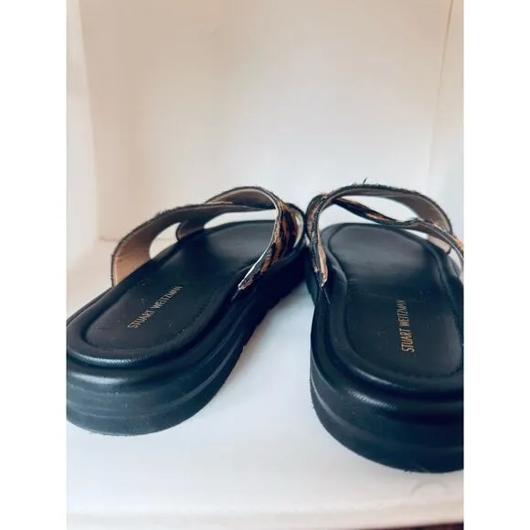 Stuart Weitzman Shoes  Elodie Cross Lug Slide Sandal In Leopard Print size 7
