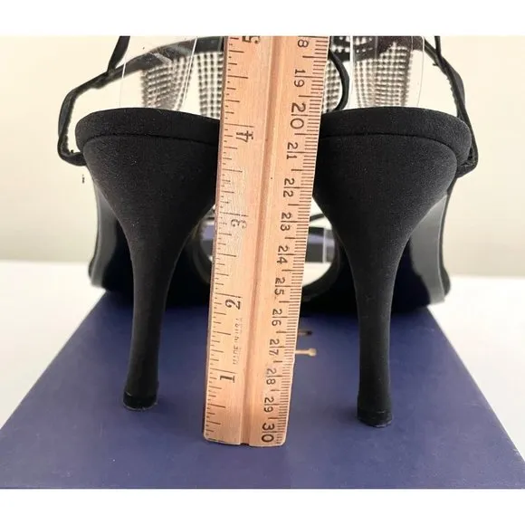 Stuart Weitzman Streamlines Womens Strappy Heels sz 8 Shoes w/Rhinestone Tassels