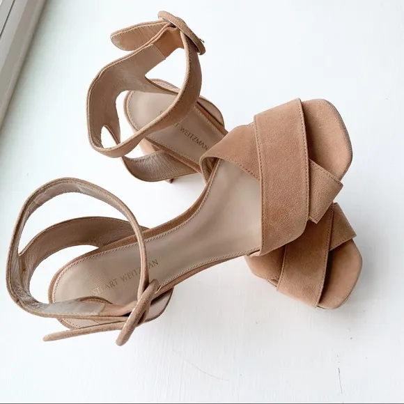 STUART WEITZMAN  Suede Platform Sandals