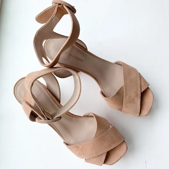 STUART WEITZMAN  Suede Platform Sandals