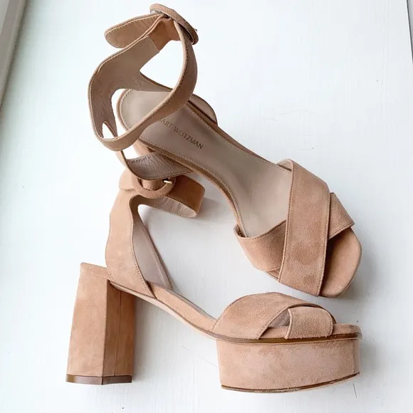 STUART WEITZMAN  Suede Platform Sandals