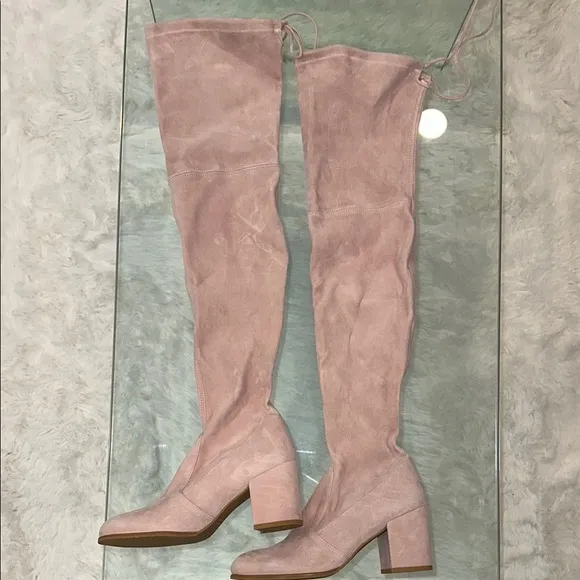 Stuart Weitzman Tieland  Pink suede Over-the-Knee Women's Boots 7.5