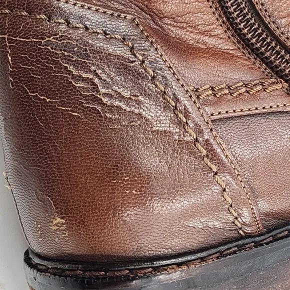 STUART WEITZMAN Vintage Brown Leather Laced Oxford Style Boots
