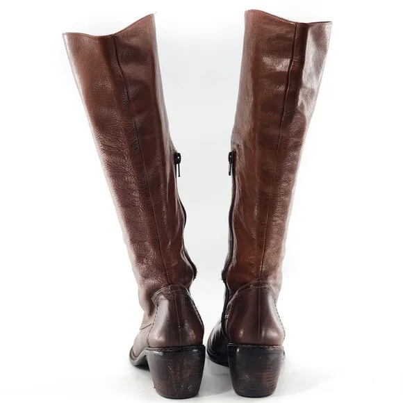 STUART WEITZMAN Vintage Brown Leather Laced Oxford Style Boots