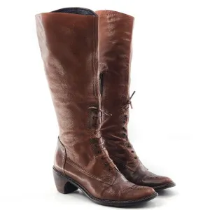 STUART WEITZMAN Vintage Brown Leather Laced Oxford Style Boots